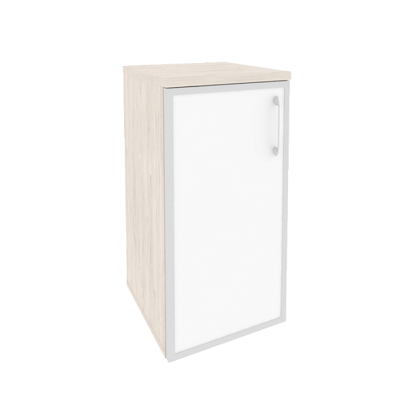 Onix Шкаф низкий узкий левый O.SU-3.2 R (L) white Денвер светлый/Стекло white 400*420*823 - Вид 1