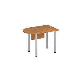 Стол полукруглый опоры хром МХ с экраном ДСП Формула МХ ФР 2114 ольха европейская - Фото предпросмотра