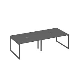 Стол для переговоров 280 на каркасе QUATTRO A4 А4 Б4 132-2 БП антрацит премиум / металлокаркас антрацит - Фото предпросмотра