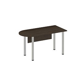 Стол полукруглый опоры хром МХ с экраном ДСП Формула МХ ФР 2111 венге темный - Фото предпросмотра