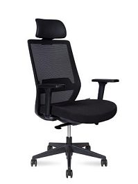 Кресло офисное / Mono black / черный пластик / черная ткань / черная сетка - Фото предпросмотра