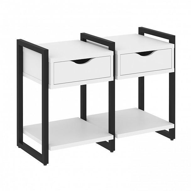 Тумба на опорах наборная "Loft" VR.L-TN-1.O белый бриллиант/черный - Вид 1