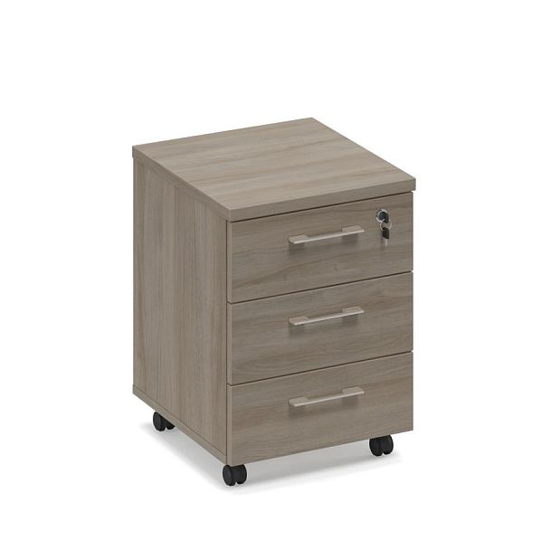 Тумба выкатная 3-ящичная с замком (топ ДСП) Time metal МР 204 МП/ВЛ вяз либерти - Вид 1