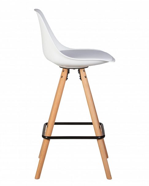 Стул полубарный DOBRIN RONNI (ножки светлый бук, белый (ZL-W-02)) - Вид 3