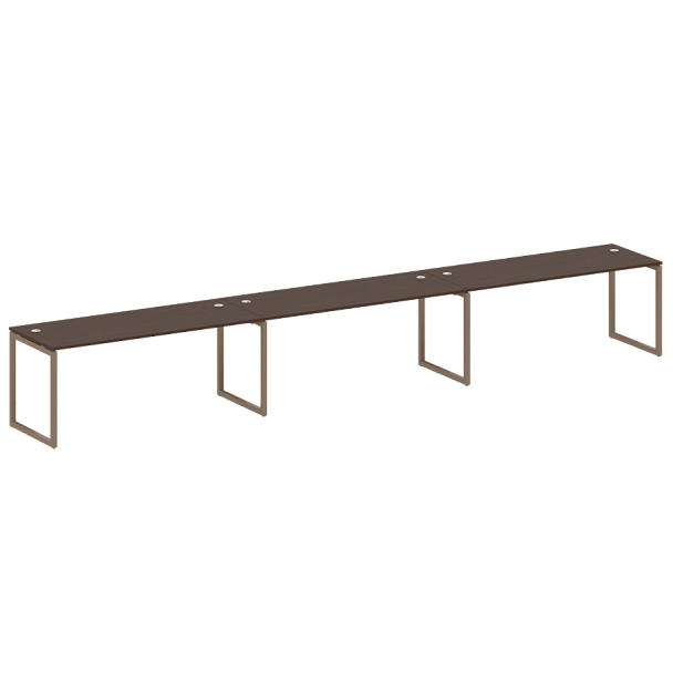 Metal System Quattro Р. ст. на 3 раб. места на О-образном м/к 40БО.СМ-3.5 Венге/Мокко металл 5400*720*750 - Вид 1