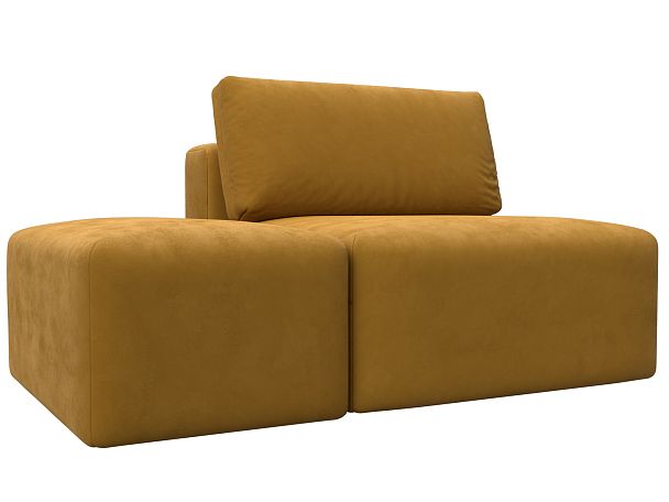 Модули диван и пуф Лига-060 НПБ Велюр желтый - Вид 2