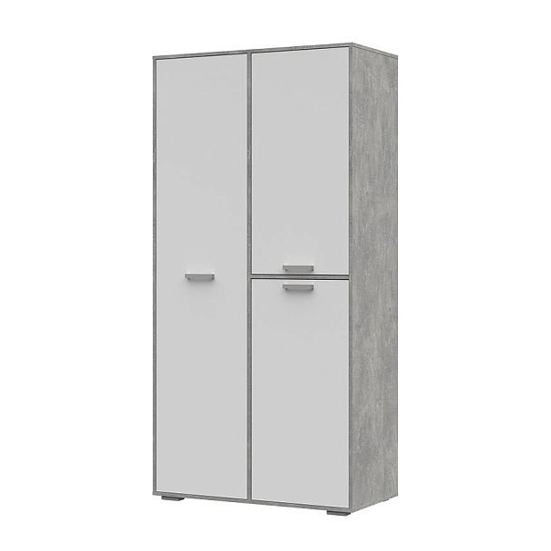 Денвер ШК-01 Шкаф (1000 х2020х504) ателье светлый/белый - Вид 1