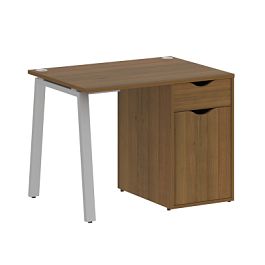 Home Office Стол письменный VR.SP-3-98.1.A Орех/Серый металл 980*720*750 - Фото предпросмотра