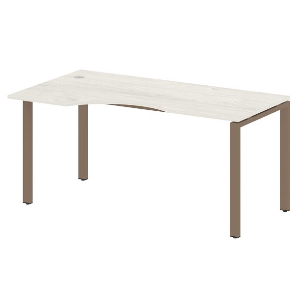 Metal System Стол криволинейный левый на П-образном м/к БП.СА-1 (L) Дуб наварра/Мокко металл 1600*900*750 - Вид 1