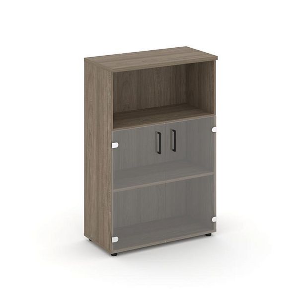 Стайл Проджект Шкаф средний широкий SN.STS.E-202 Вяз Благородный/Прозрачный/Черный Ручки 796*400*120 - Вид 1