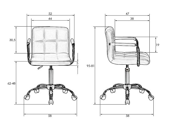 Офисное кресло для персонала DOBRIN TERRY BLACK (чёрный) - Вид 9