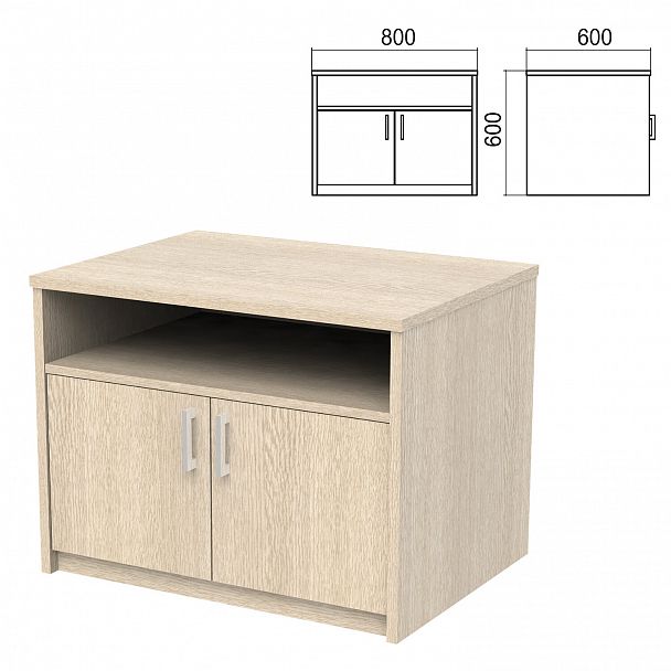 Тумба для оргтехники "Арго", 800х600х600 мм, полка, ясень шимо - Вид 2