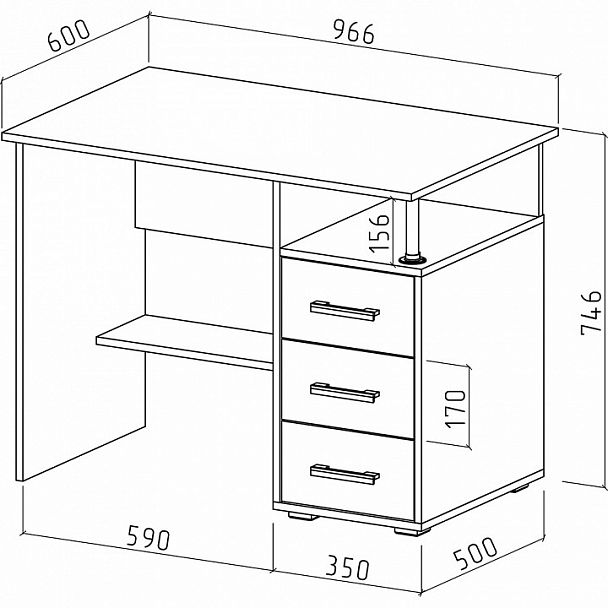 Стол письменный Амбер-3 - Вид 2