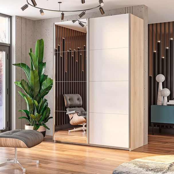 Fortune-2 1400х2300х650 сонома/сонома+белый+з.№1 - Вид 2