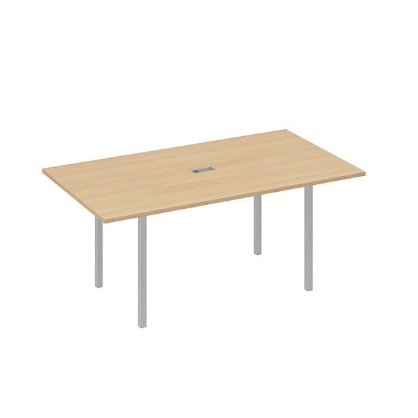 Стол 180 прямой для переговоров каркас DUE A4 А4 Б2 122 БП натуральный дуб / металлокаркас серый - Вид 1