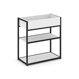 Rift Стеллаж Металл Антрацитический низкий приставной RF.STM-011 Белый Бриллиант/Металл Черный 596*350*750 - Фото предпросмотра