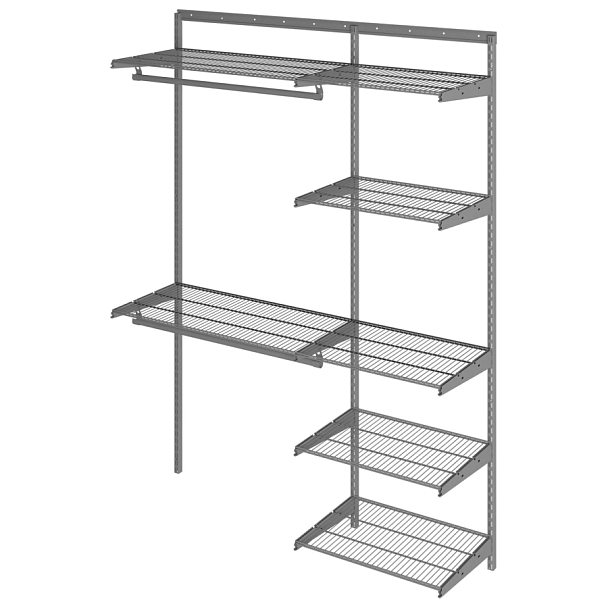 Гардеробная система OPTIMA G150, 2050х1540х450 мм, 7 полок, 2 штанги, графит, S70299917515 - Вид 2