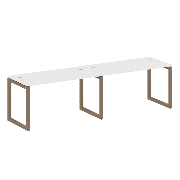 Metal System Quattro Р. ст. на 2 раб. места на О-образном м/к 50БО.СМ-2.3 Белый/Мокко металл 2800*720*750 - Вид 1