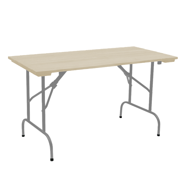 Стол Лидер 1, 1500*800 уличный из реек, светлый, серебро - Вид 1