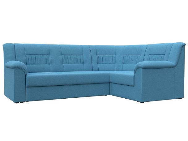 Диван угловой Карелия правый угол Рогожка голубой - Вид 1
