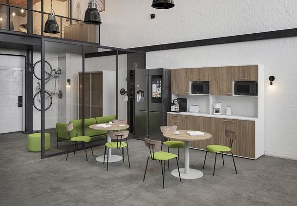 Шкаф низкий 400х400х825, 1 дв., з.ст HDF, правый / корпус: белый; фасады: серый бархат Сигма / Sigma - Вид 3
