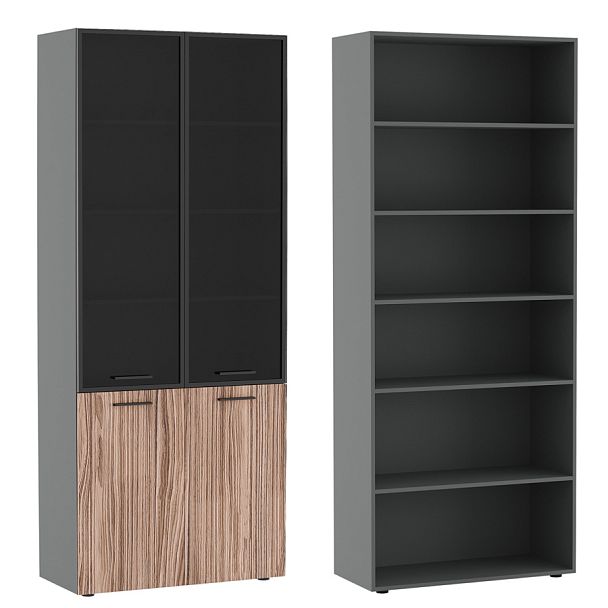 Шкаф для бумаг Dali 90x41x218 орех сахара антрацит - Вид 1