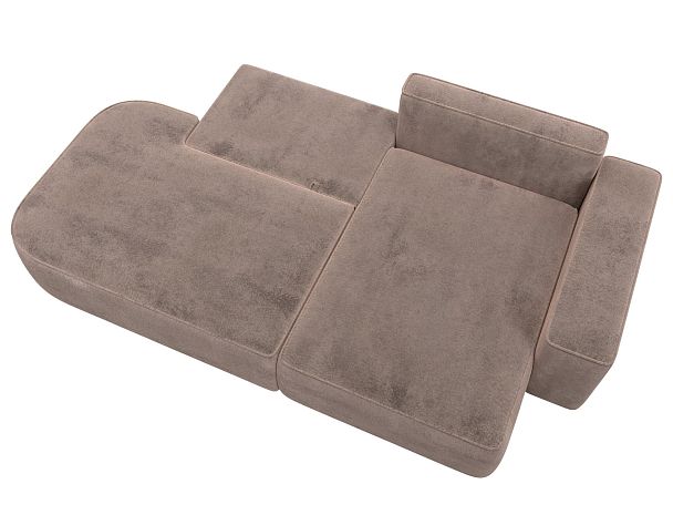 Диван угловой Лига-065 угол правый Велюр бежевый - Вид 8