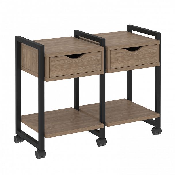 Тумба на колесах наборная "Loft" VR.L-TN-1.K дуб аризона/черный - Вид 1
