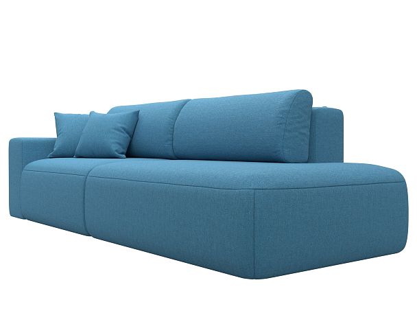 Диван прямой Лига-036 НПБ Модерн подлокотник слева Рогожка голубой - Вид 3