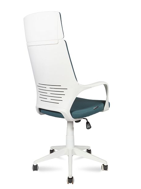 Кресло офисное / IQ / (White plastic blue) белый  пластик / голубая ткань - Вид 4