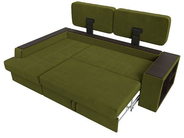 Угловой диван Брюссель левый (полностью микровельвет зеленый) - Вид 8