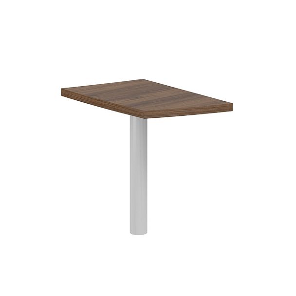 Приставка боковая Wing малая 500х856х750, правая / цвет: дуб модена, опора табулярная серебрянный металлик - Вид 1