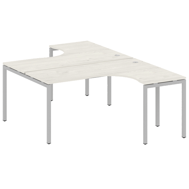 Metal System Quattro Р. ст. криволинейная на П-образном м/к 40БП.РАС-СА-2.4 Дуб наварра/Серый металл 1600*2435*750 - Вид 1