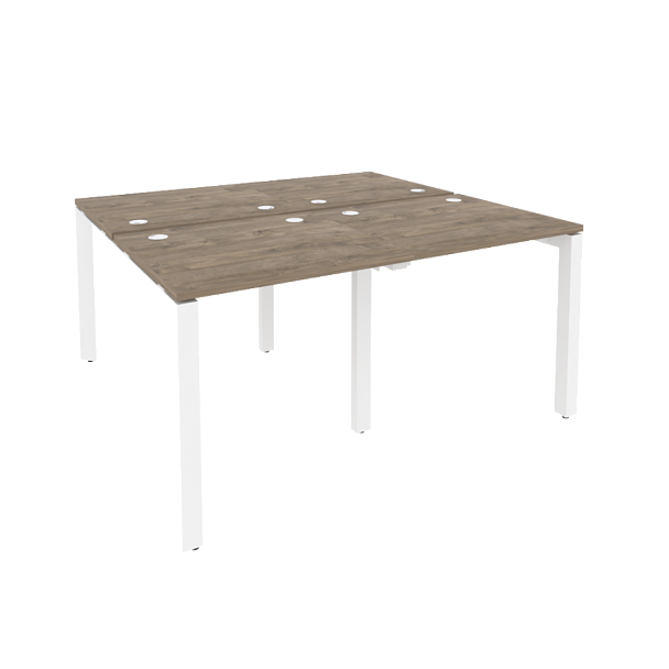 Onix Рабочая станция на П-образном м/к O.MP-D.RS-4.0.7 Тиквуд темный/Белый металл 1560*1475*750 - Вид 1