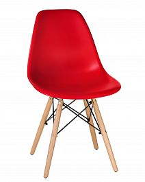 Стул обеденный DOBRIN DSW (ножки светлый бук, цвет красный (R-02)) - Фото предпросмотра