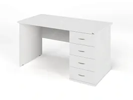 ЛАЙТ / LIGHT RLG008-14x7R Однотумбовый стол 140x70x75 Белый - Фото предпросмотра