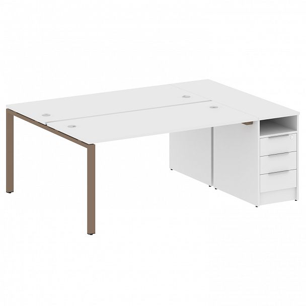 Рабочая станция "Metal System" БП.РС-СТП-2.4 белый/мокко - Вид 1