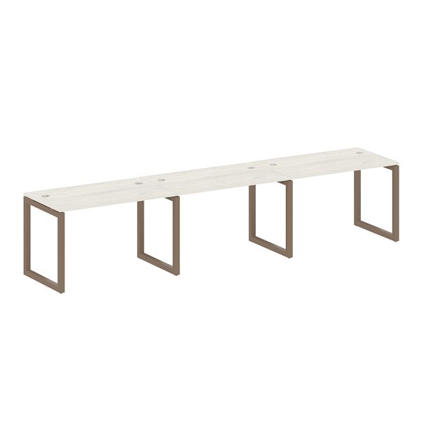 Metal System Quattro Р. ст. на 3 раб. места на О-образном м/к 50БО.СМ-3.2 Дуб наварра/Мокко металл 3600*720*750 - Вид 1