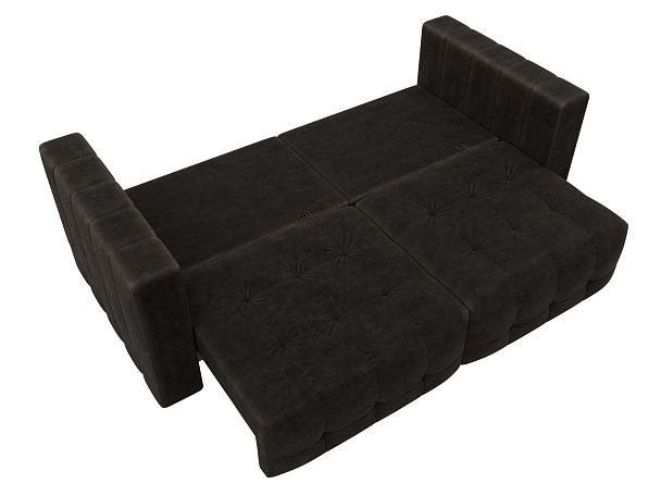 Диван прямой Лига-052 НПБ Велюр коричневый - Вид 9