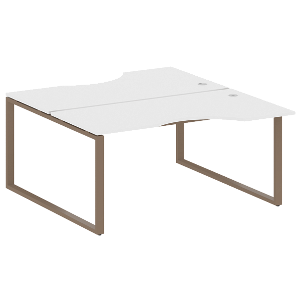 Metal System Р. ст. криволинейная на О-образном м/к БО.РАС-СА-2.1 Белый/Мокко металл 1600*1835*750 - Вид 1