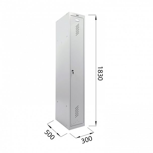 Шкаф металлический для одежды BRABIX "LK 11-30", УСИЛЕННЫЙ, 1 секция, 1830х300х500 мм,18 кг, 291127, S230BR401102 - Вид 11