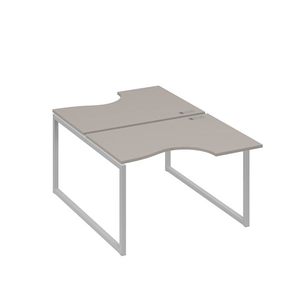 Рабочая станция столы Классика QUATTRO (2х120) A4 А4 Б4 183 БП мокко премиум / металлокаркас серый - Вид 1