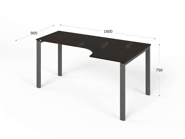 ЛАЙТ / LIGHT RLG016-14x9R Угловой стол 160x90x75 Венге - Вид 2