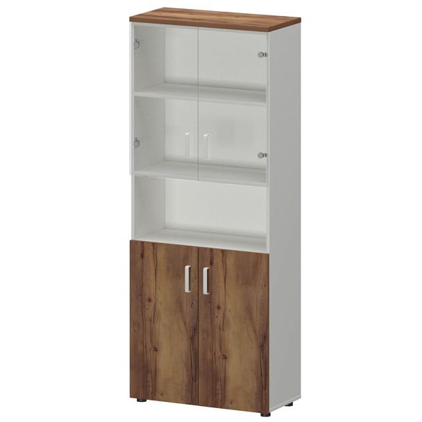 Шкаф СМШ-58Д2С2 Тип2 Белый/Таксония 792x380x1990 Смарт - Вид 1