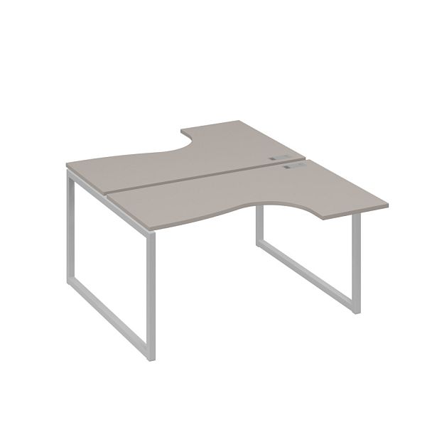 Рабочая станция каркас QUATTRO столы Классика (2х140) A4 А4 Б4 181 БП мокко премиум / металлокаркас серый - Вид 1
