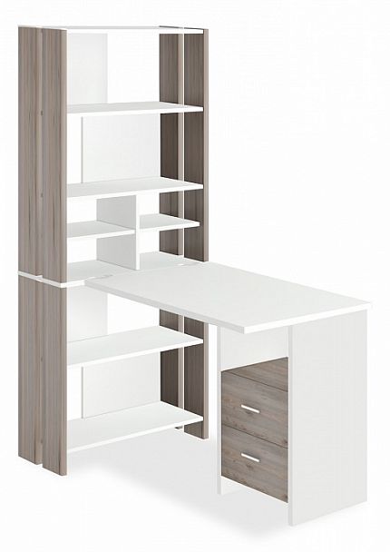 Стол компьютерный Домино Лайт СТЛ-ОВХ+С100Прям Белый/Нельсон - Вид 1