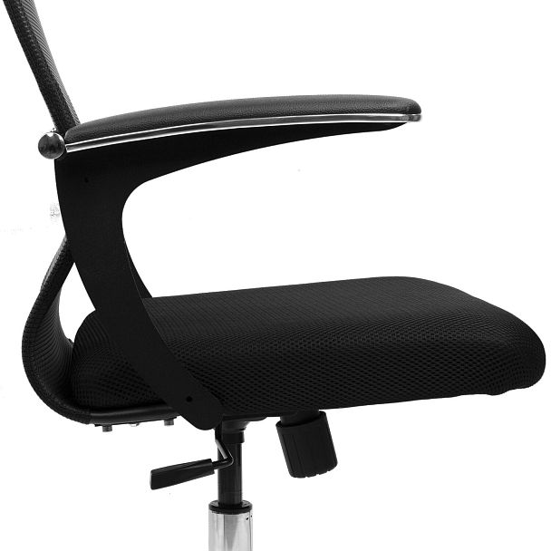 Кресло BRABIX PREMIUM "Ultimate EX-801" хром, плотная двойная сетка Х2, черное, 532917 - Вид 12