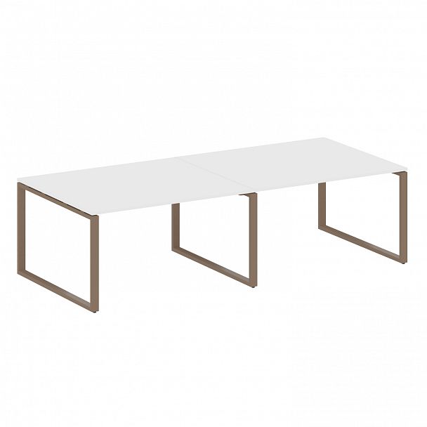 Стол для переговоров "Metal System" БО.ПРГ-2.3 белый/мокко - Вид 1