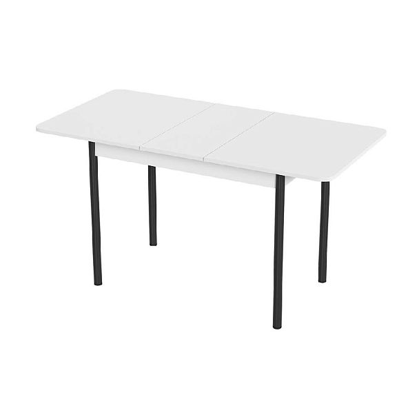 Стол Лион 2 ЛДСП (Подстолье прямое черное) НЕ ВЫБИРАТЬ Белый матовый - Вид 2