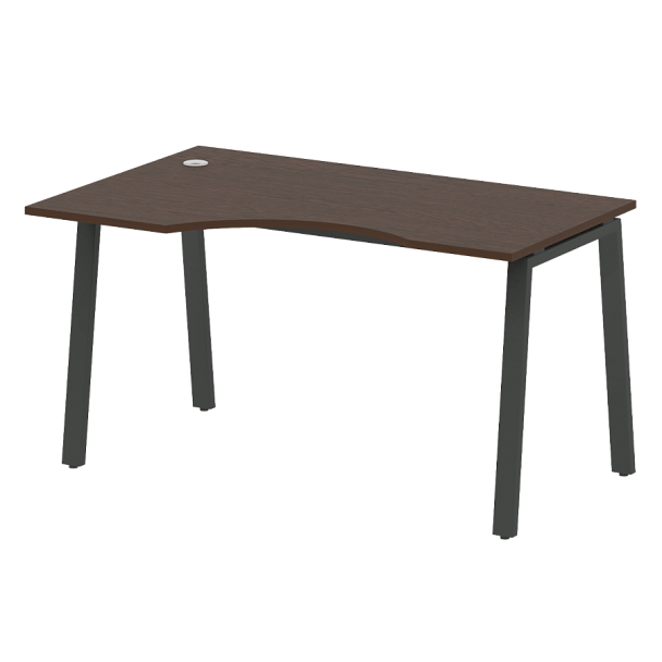 Metal System Стол криволинейный левый на А-образном м/к БА.СА-2 (L) Венге/Антрацит металл 1400*900*750 - Вид 1